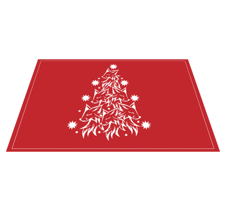 Christmas placemats stylized fox tree - TenStickers