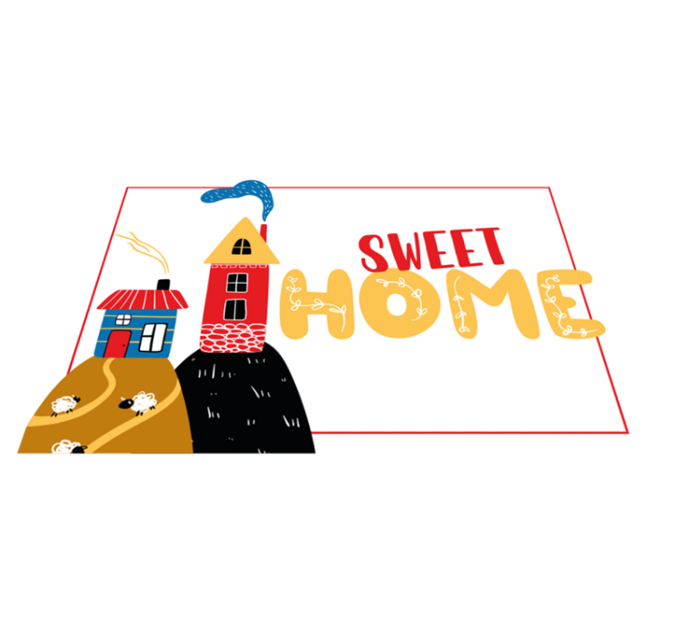 Children placemats colorful house scene - TenStickers