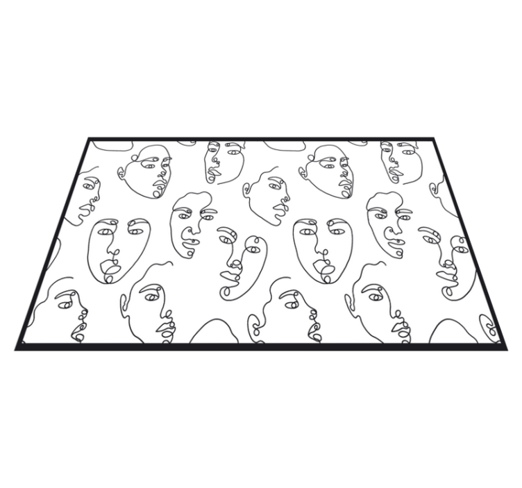Modern placemats abstract face line art - TenStickers