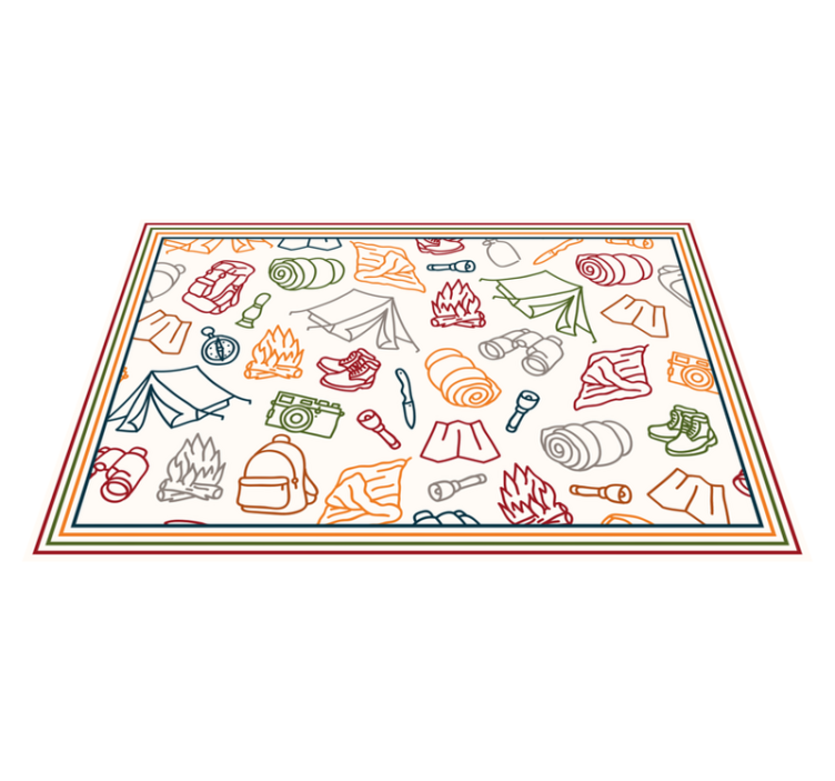 Original placemats camping adventure symbols - TenStickers