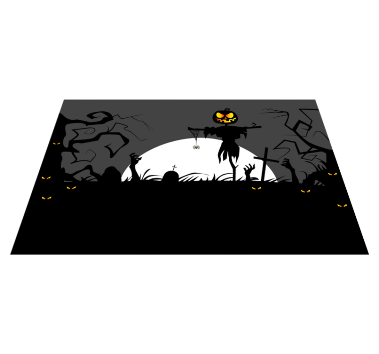 Halloween placemats spooky pumpkin scarecrow - TenStickers