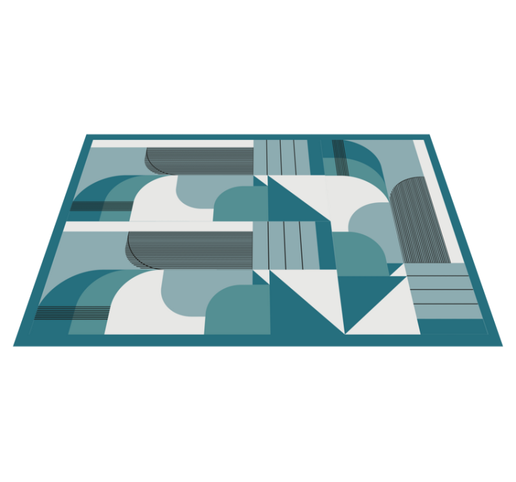 Modern placemats with geometric teal designs - TenStickers