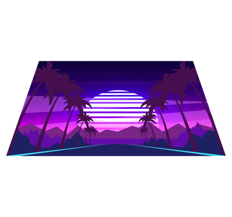 Modern placemats tropical sunset view - TenStickers