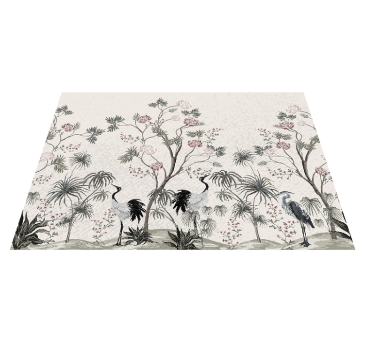 Children placemats cranes among blossoms design - TenStickers