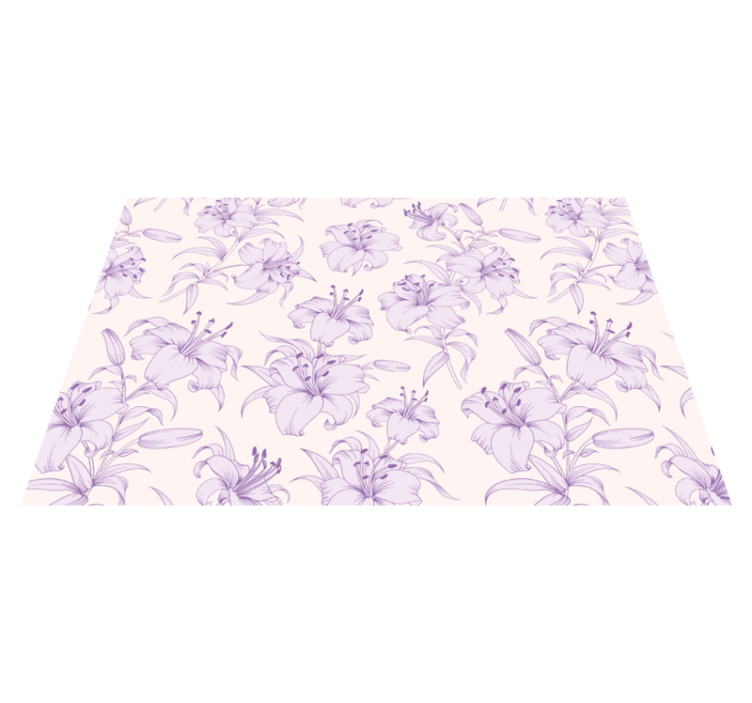 Textured placemats lilies floral design - TenStickers