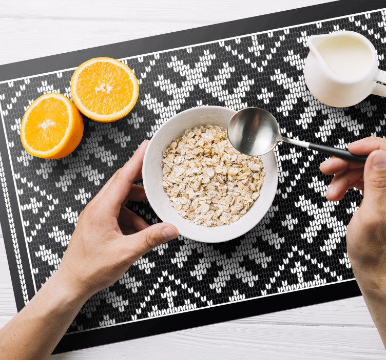 Textured placemats with classic knitted design - TenStickers
