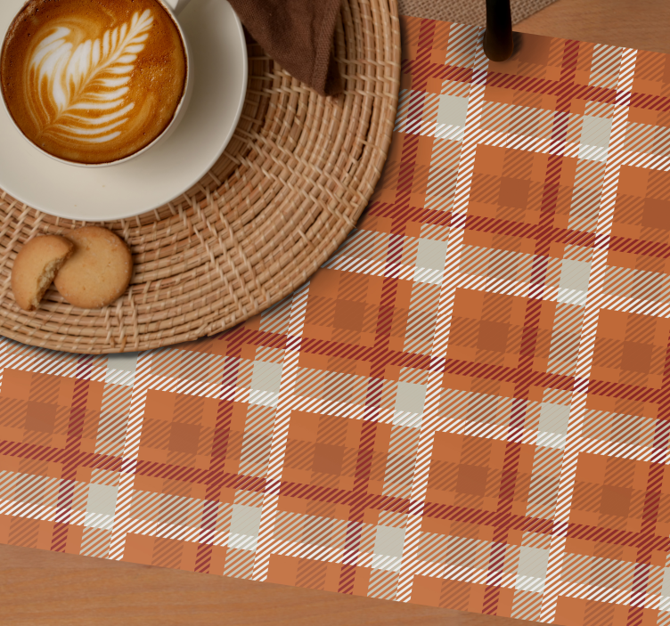 Checkered orange pattern elegant placemats - TenStickers