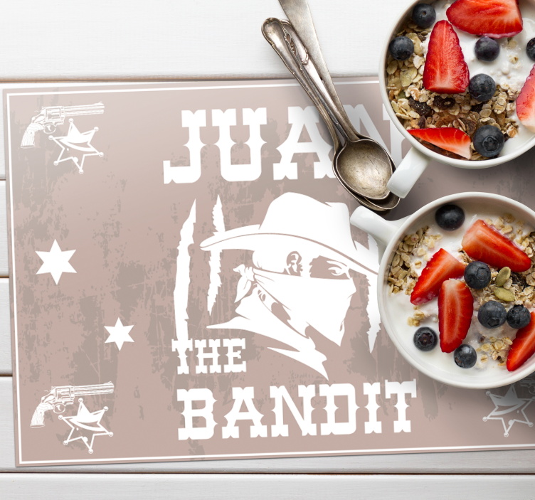 Bandit with name name placemats - TenStickers