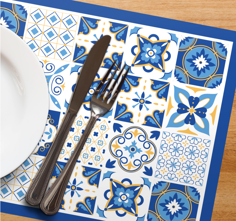 Blue Mediterranean style original placemats - TenStickers