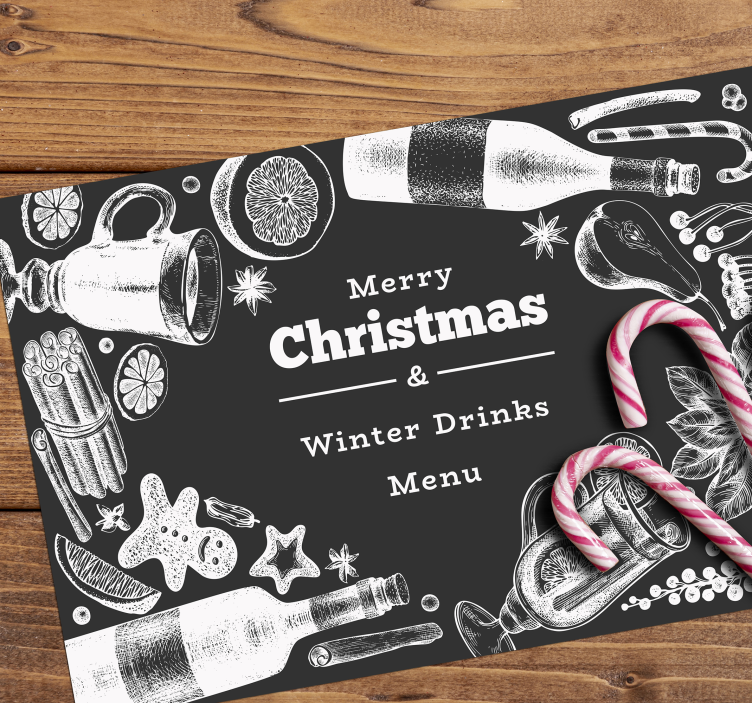 Christmas menu restaurant placemats - TenStickers