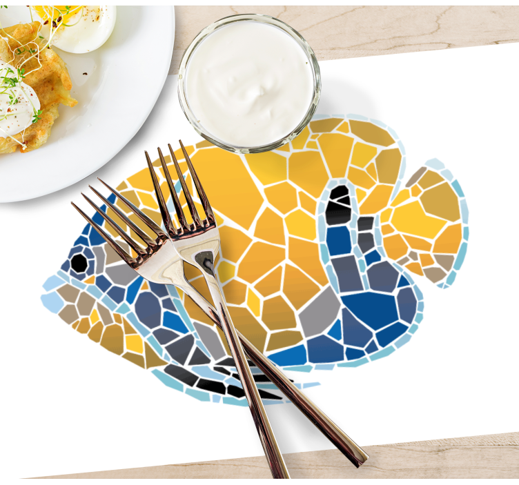 Geometric fish  Vinyl placemats - TenStickers