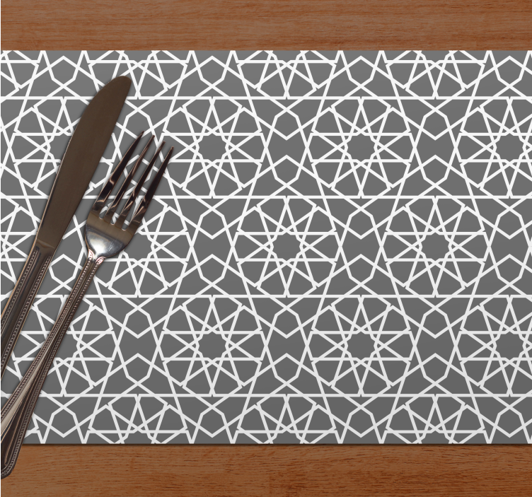 Gray Arabian style original vinyl placemats - TenStickers