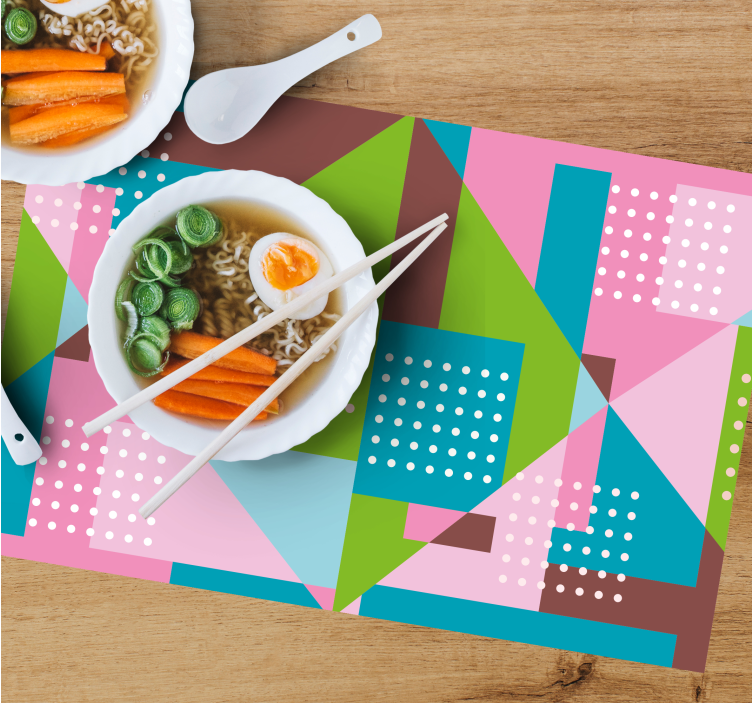 Pastel geometric pattern elegant placemats - TenStickers