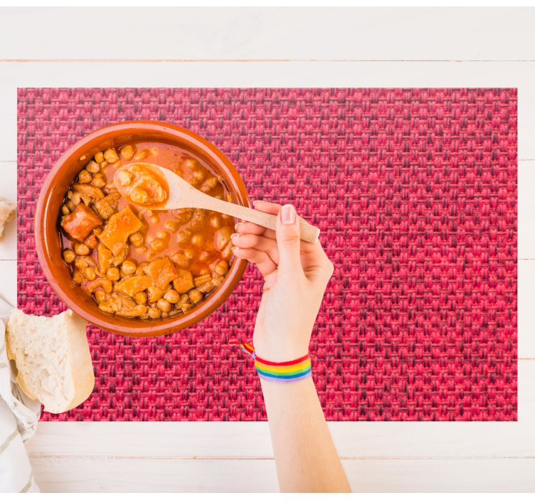 Red fabric texture elegant placemats - TenStickers