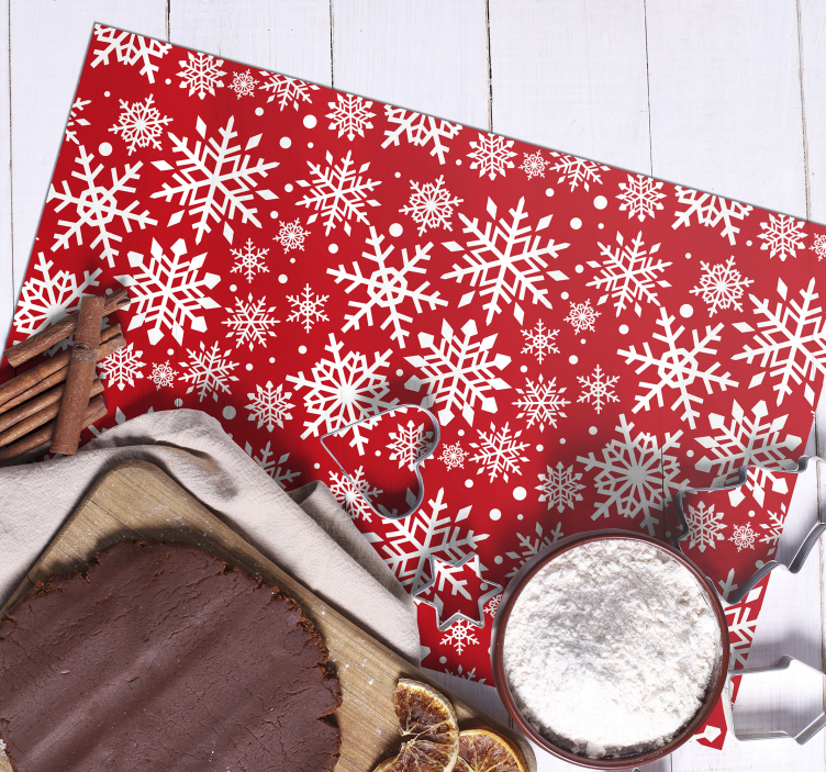 Red snowflakes Christmas placemats - TenStickers
