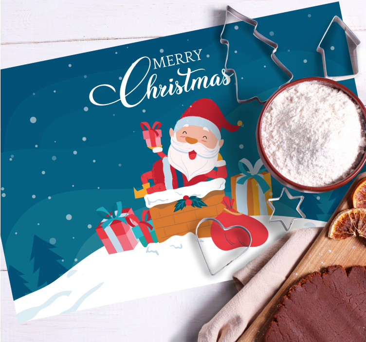 Santa text merry Christmas placemats - TenStickers
