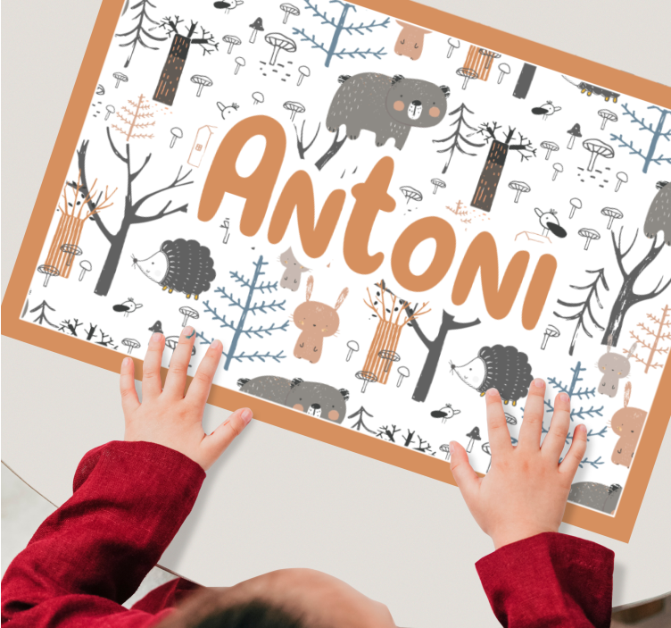 Scandinavian forest with animals placemats - TenStickers