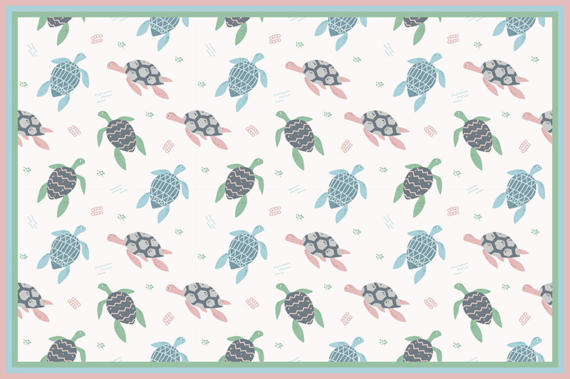 Children placemats turtle-themed design - TenStickers