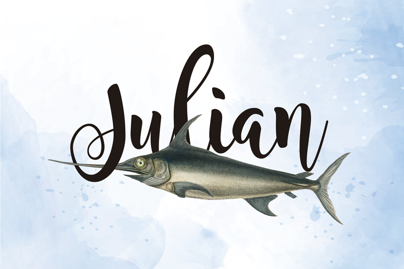 Swordfish with name fish placemats - TenStickers