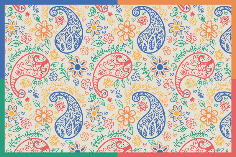 Textured placemats in vibrant paisley design - TenStickers