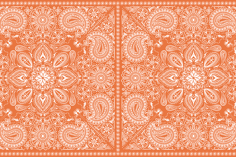 Textured placemats with intricate orange design - TenStickers