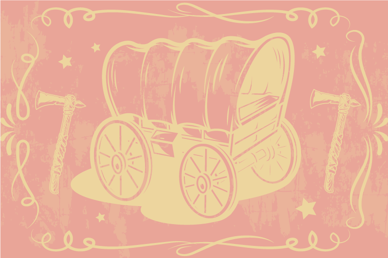 Original placemats vintage wagon illustration - TenStickers