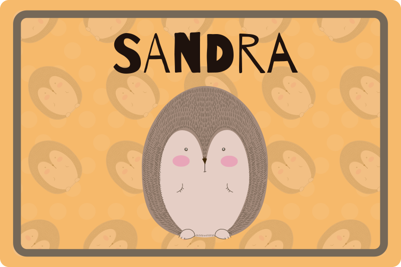 Children placemats adorable hedgehog artwork - TenStickers