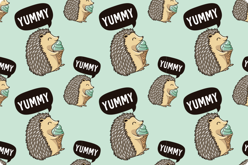 Children placemats happy hedgehog snack - TenStickers