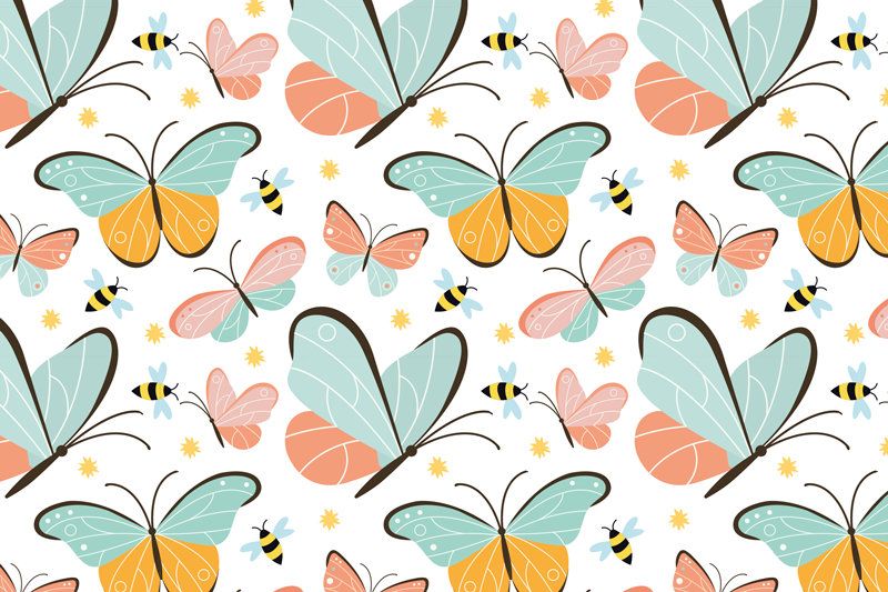 Quote placemats butterfly pattern delight - TenStickers
