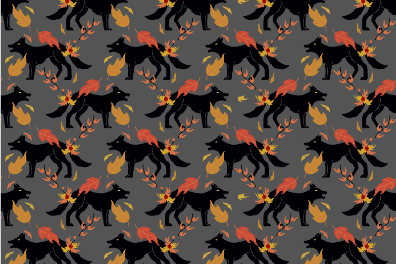 Wolf Pattern Vinyl placemats - TenStickers