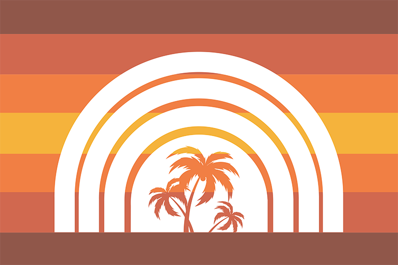 Modern placemats retro sunset arches design - TenStickers