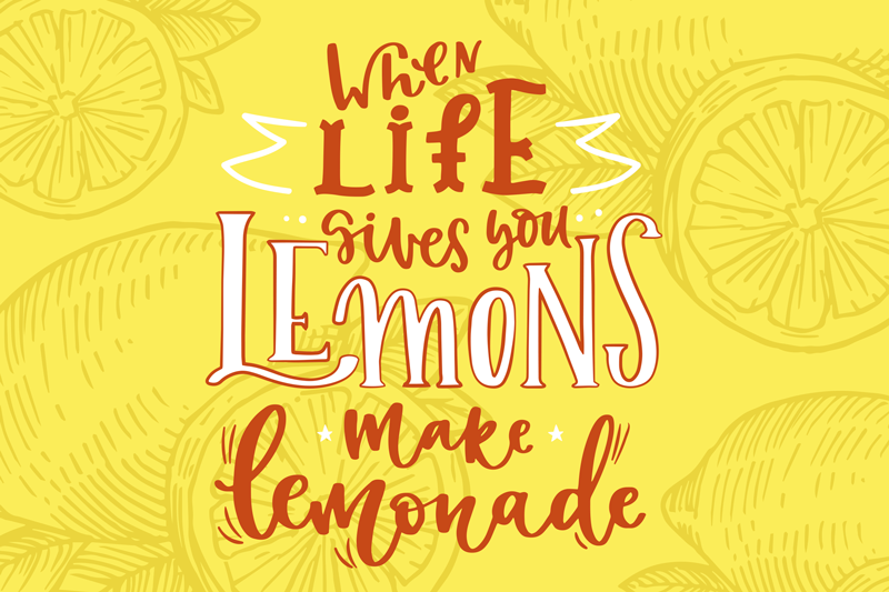 Quote placemats lemons motivational saying - TenStickers