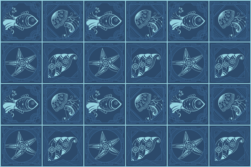 Original placemats nautical design pattern - TenStickers