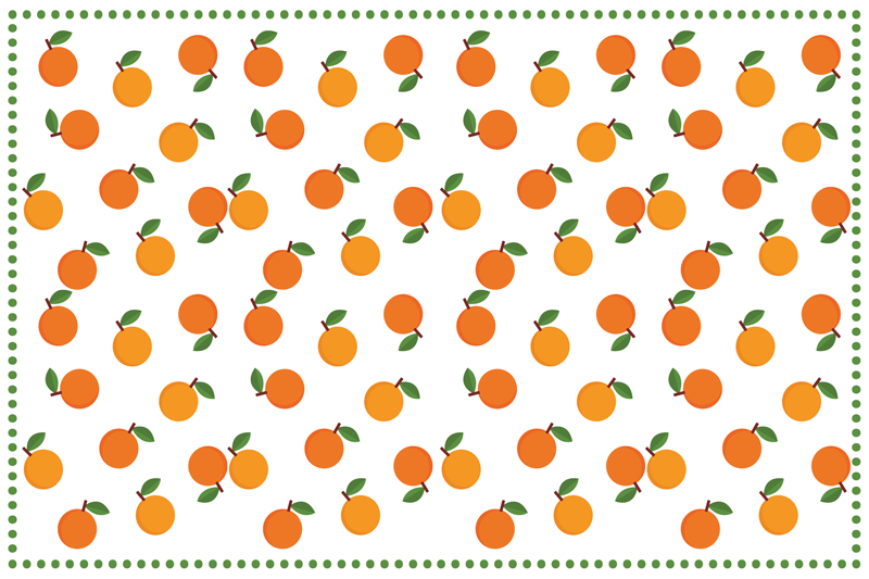 Oranges with green leaves original placemats - TenStickers