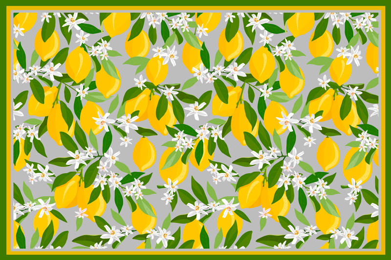 Original placemats lemon floral designs - TenStickers