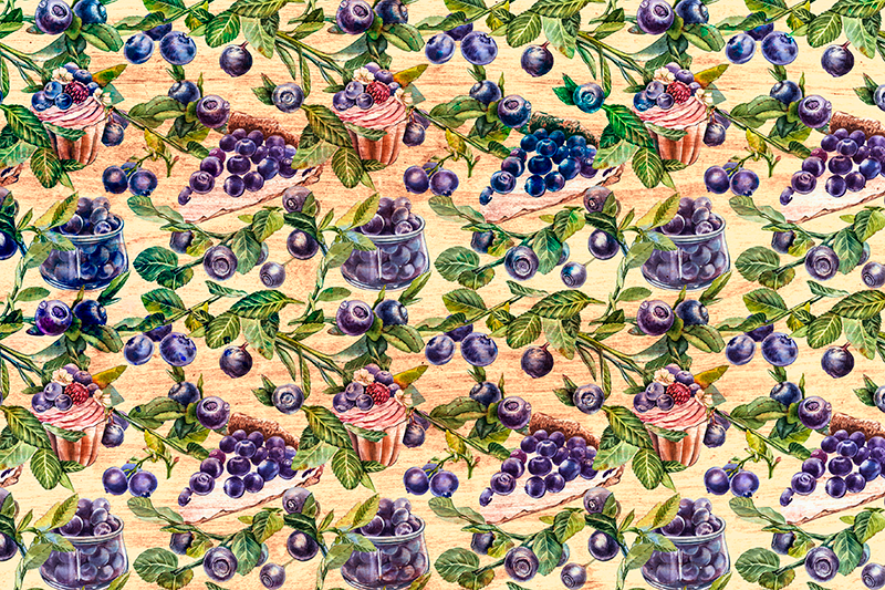 Original placemats blueberry cupcake design - TenStickers