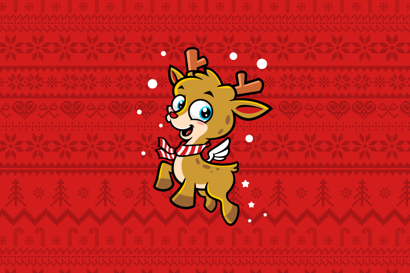 Christmas placemats cute reindeer design - TenStickers