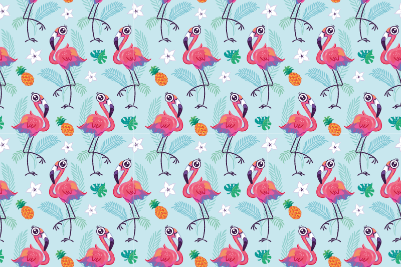 Original placemats flamingo tropical design - TenStickers