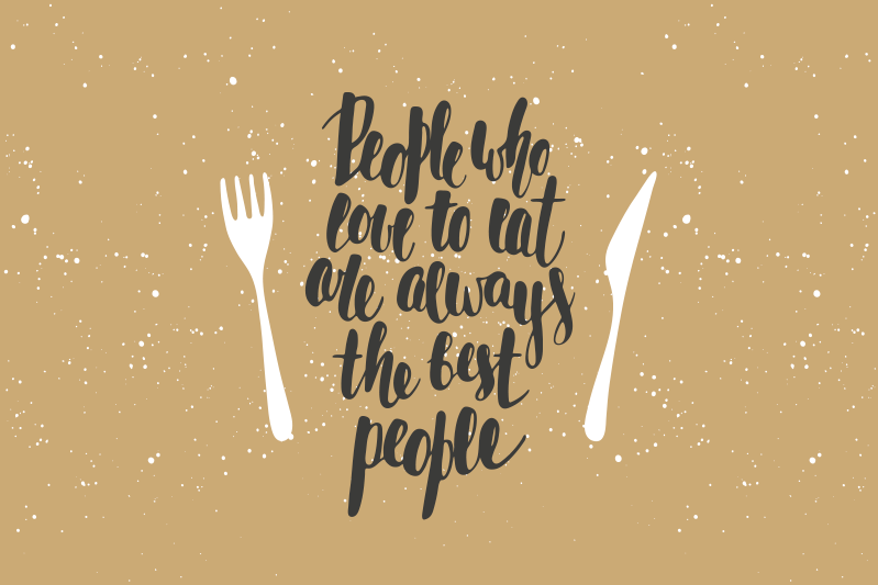 Quote placemats with forks - TenStickers