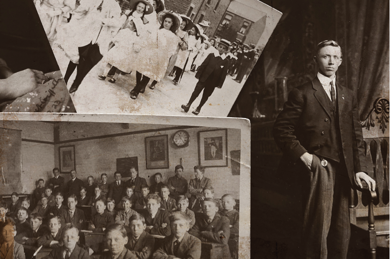 Home placemats vintage photo collage design - TenStickers