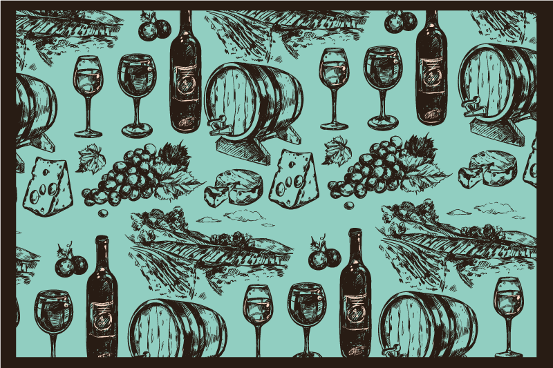 Wine theme original placemats - TenStickers