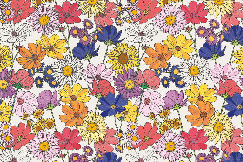 Children placemats vibrant botanical design - TenStickers