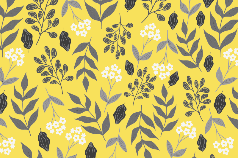 Modern placemats with floral yellow design - TenStickers