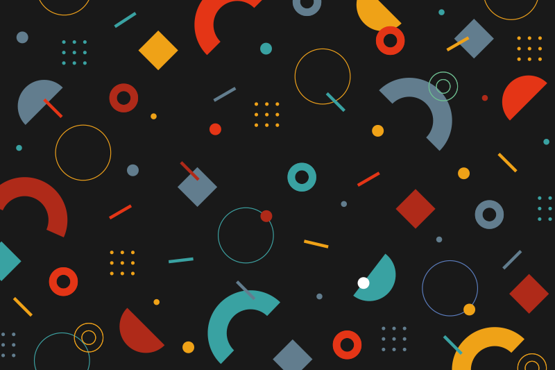 Modern placemats with a colorful geometric pattern - TenStickers