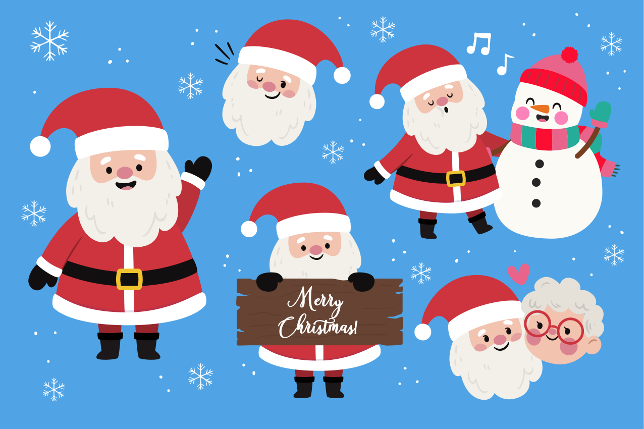 Christmas placemats featuring santa designs - TenStickers