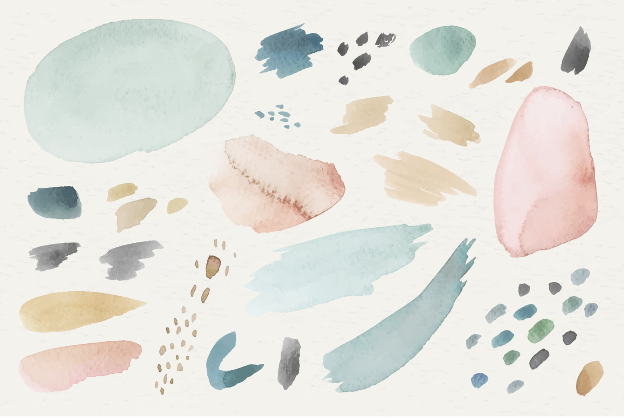 Textured placemats in gentle watercolor forms - TenStickers