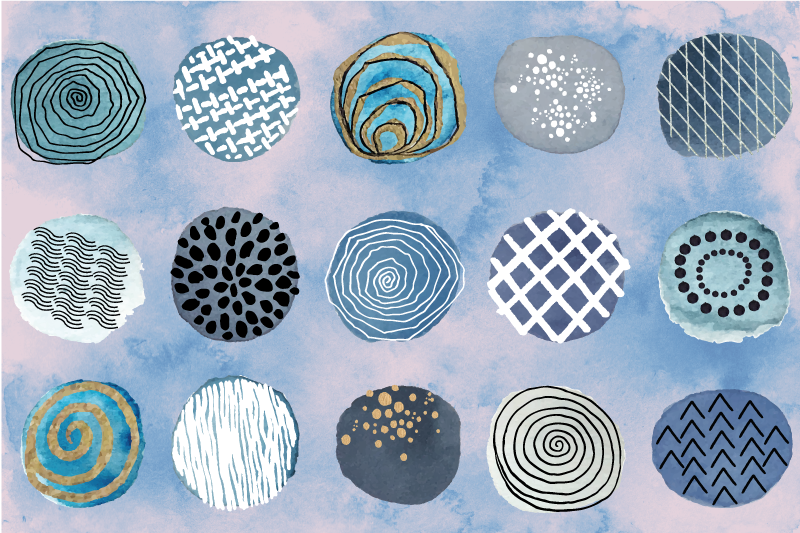 Textured placemats circular pattern design - TenStickers