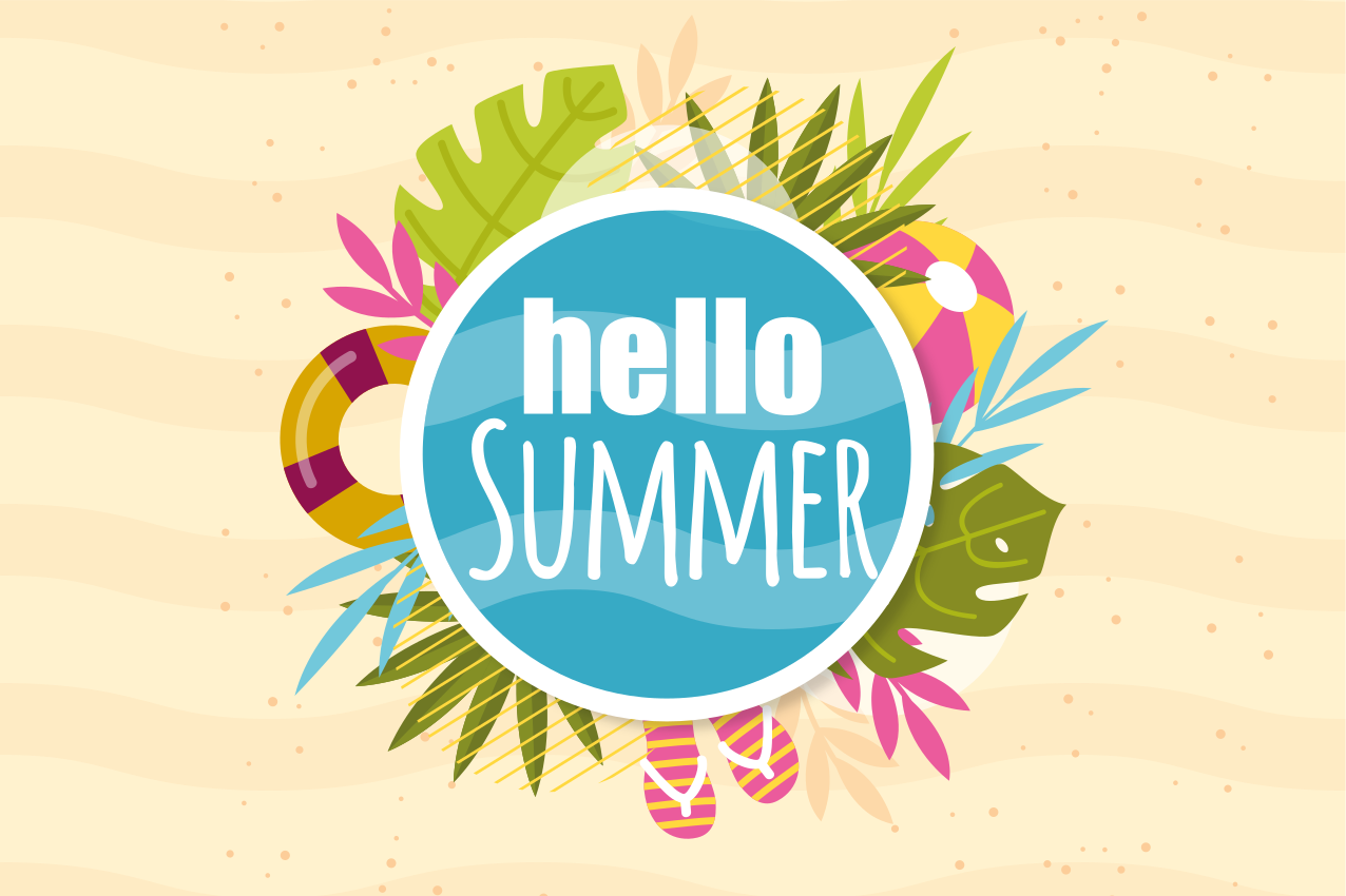 Original placemats hello summer vibe - TenStickers