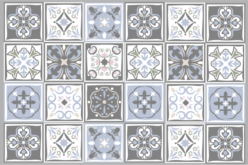 Textured placemats with decorative tile designs - TenStickers