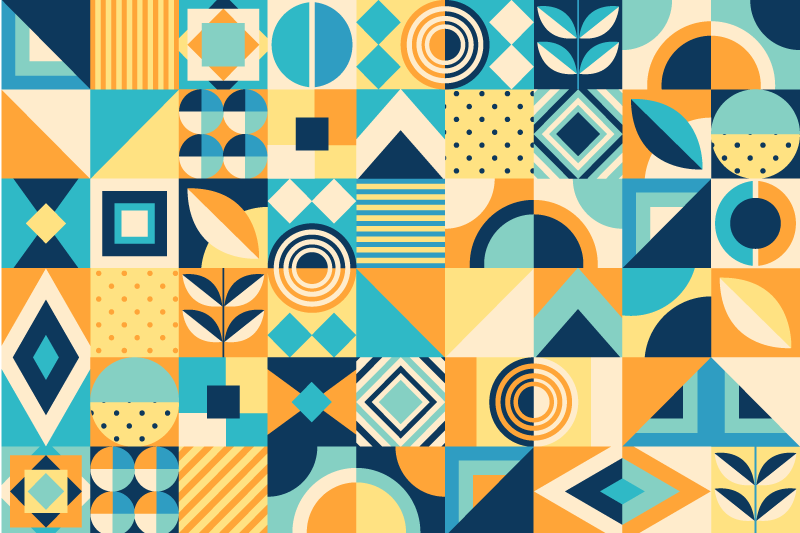 Modern placemats geometric design fun - TenStickers